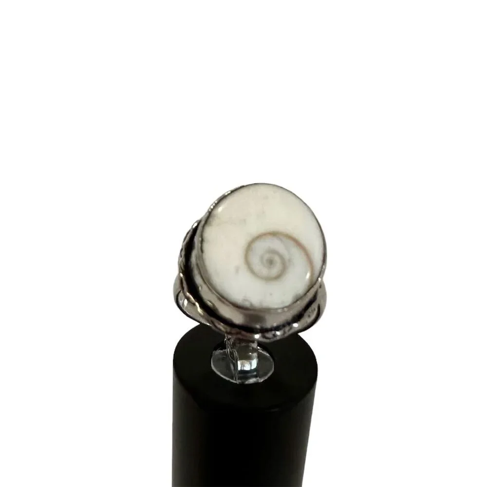 💕 Shiva Eye Sterling Silver overlay Ring Handmade Minimalist Victorian Style - Picture 5 of 6